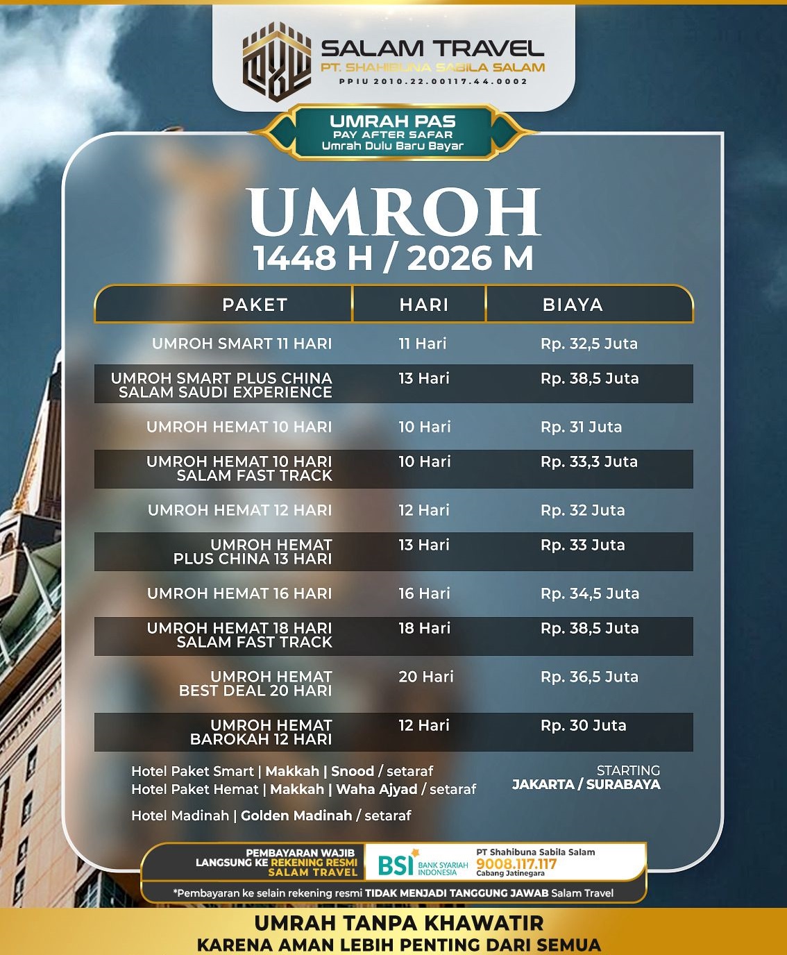 Program dan Biaya Umroh 2026